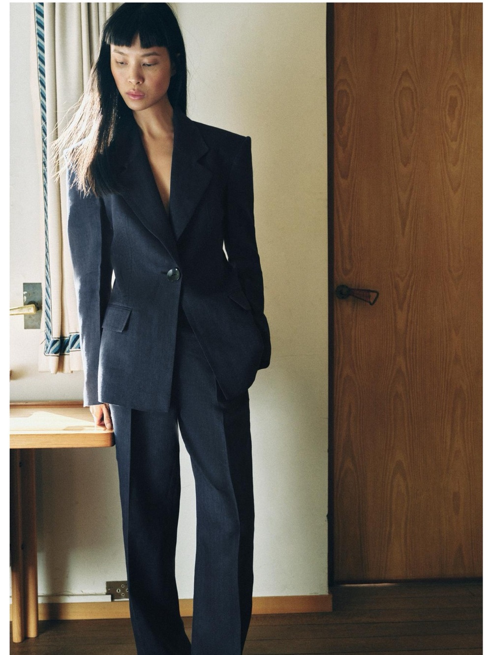 100 % Herringbone Linen Fitted Blazer